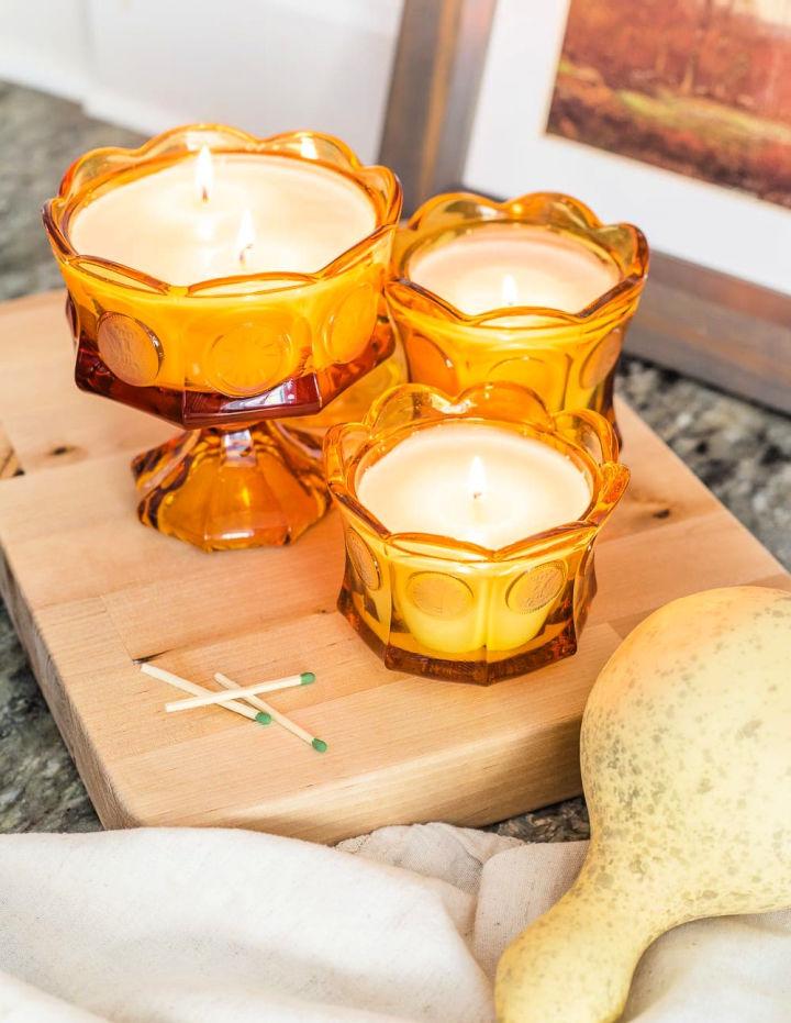 DIY Candles From Repurposed Candy Dishes