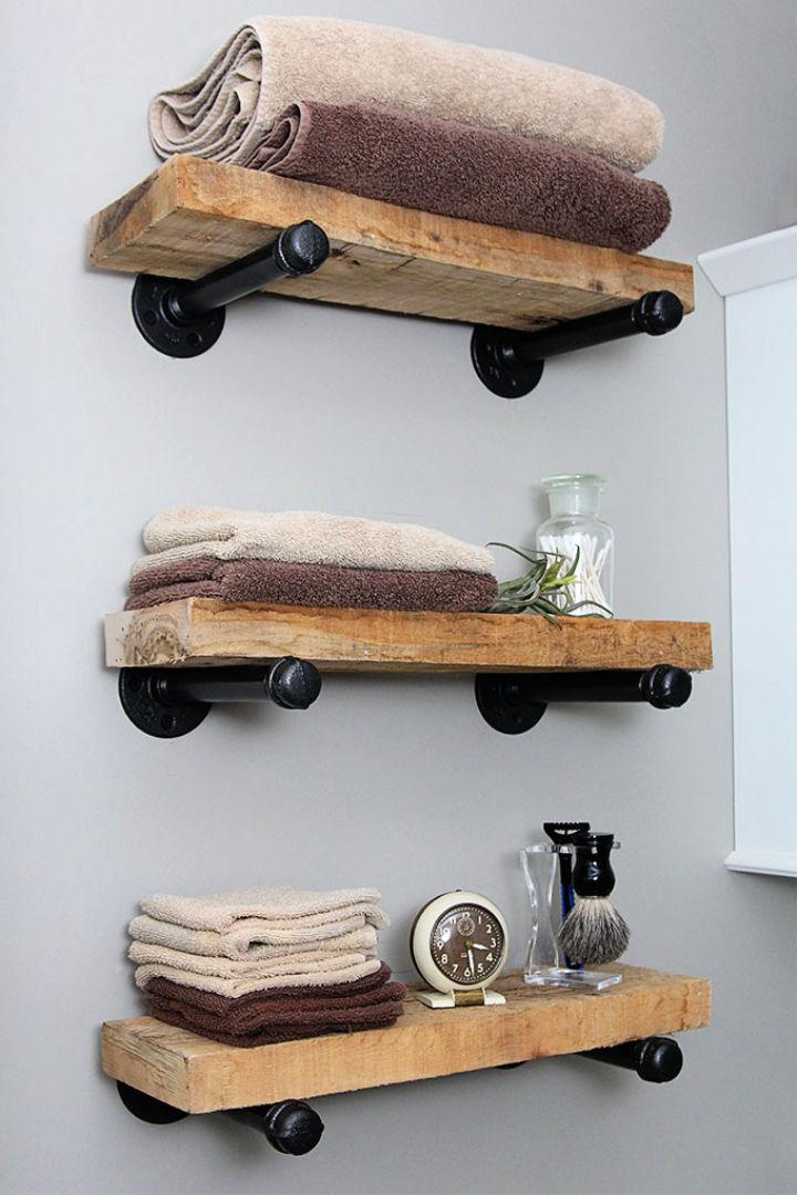 Beautiful DIY Industrial Pipe Shelves