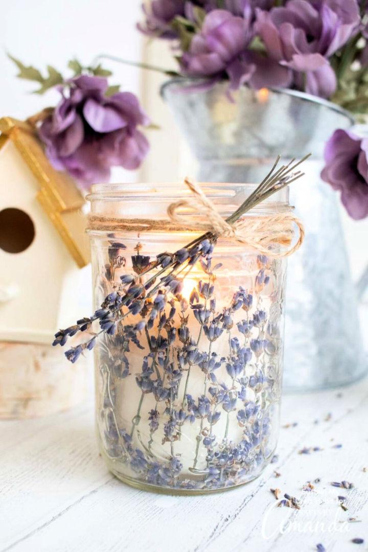 DIY Lavender Candles in Mason Jars