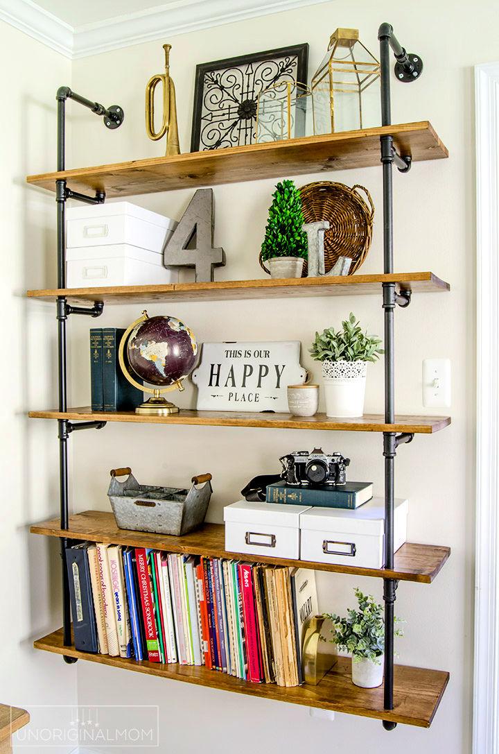 Adorable DIY Industrial Pipe Shelves