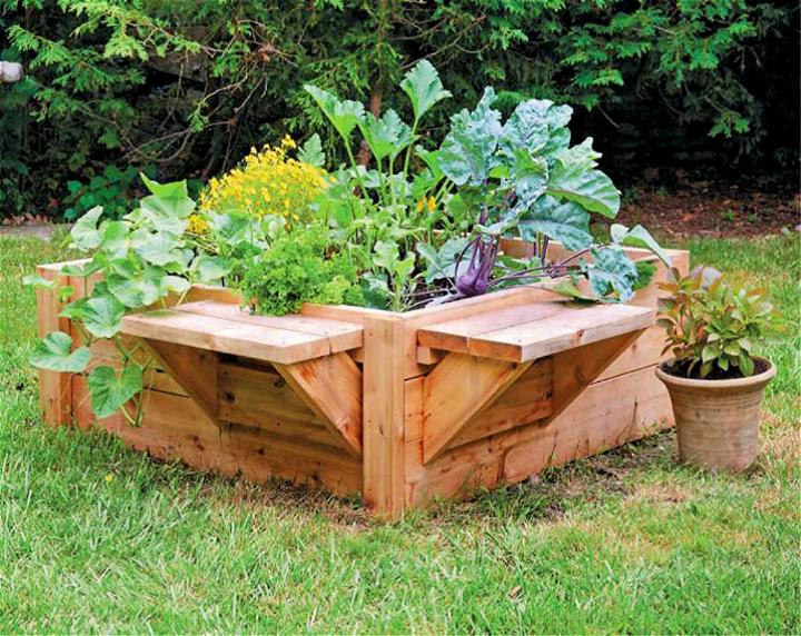 DIY Raised Bed with Benches