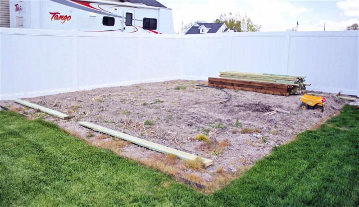Find the place for garden bed and do Initial Measurements