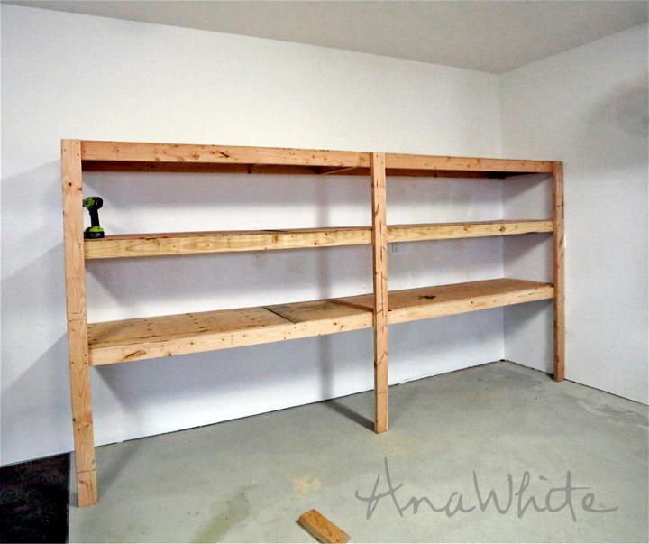 DIY Garage Shelves Attached to Walls