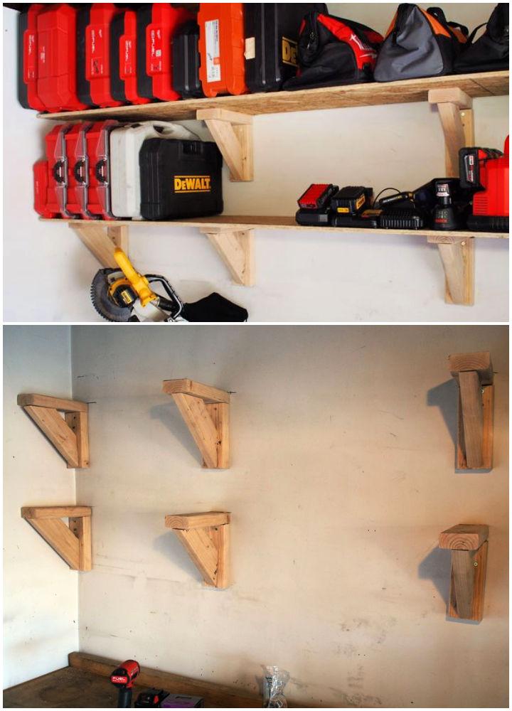 Cheap DIY Wooden Garage Storage Shelves