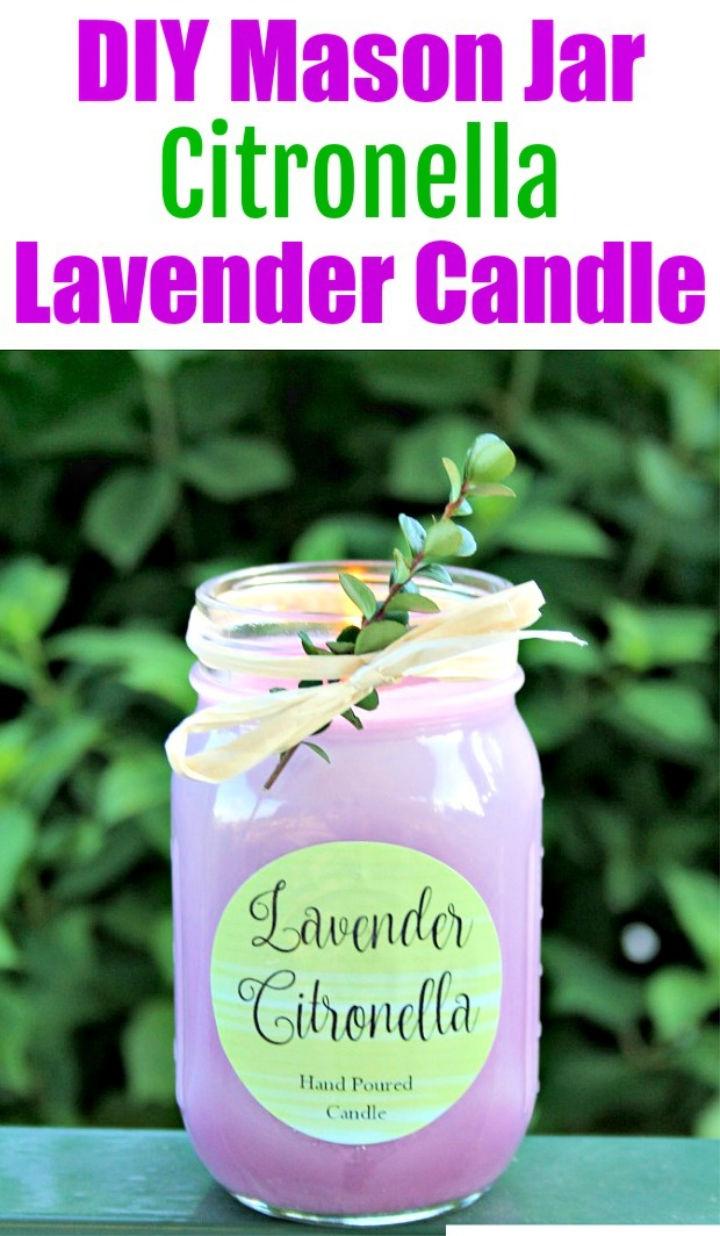 Mason Jar Citronella Lavender Candle