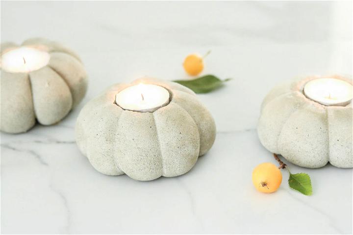 Mini Concrete Pumpkin Votives