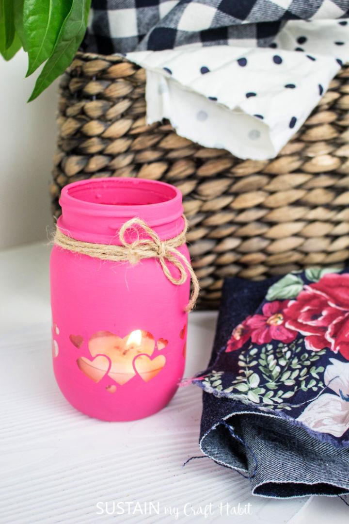 Painted Mason Jar Candle Holders