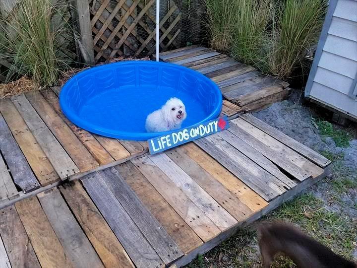 Cheap DIY Pallet Doggie Pool