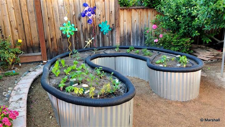Raised Bed Garden from Roofing Sheet Metal