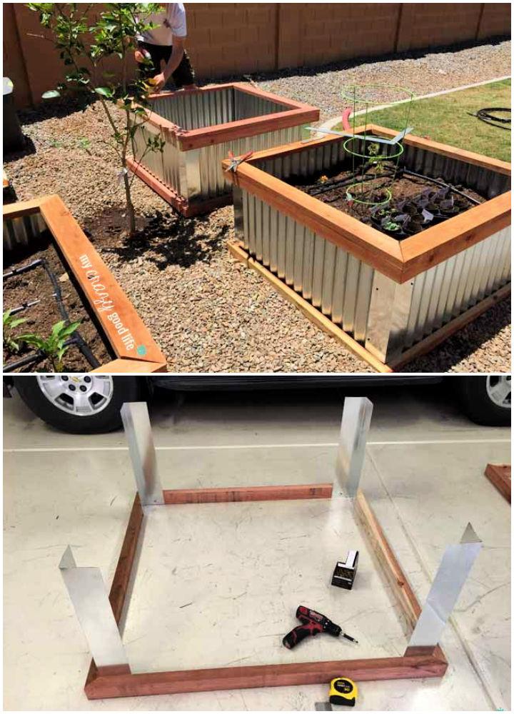 DIY Raised Garden Bed With Corrugated Metal