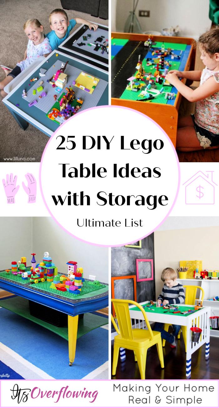 LEGO Table All YELLOW Base Plate Organised Storage Play Set Up Personalised 
