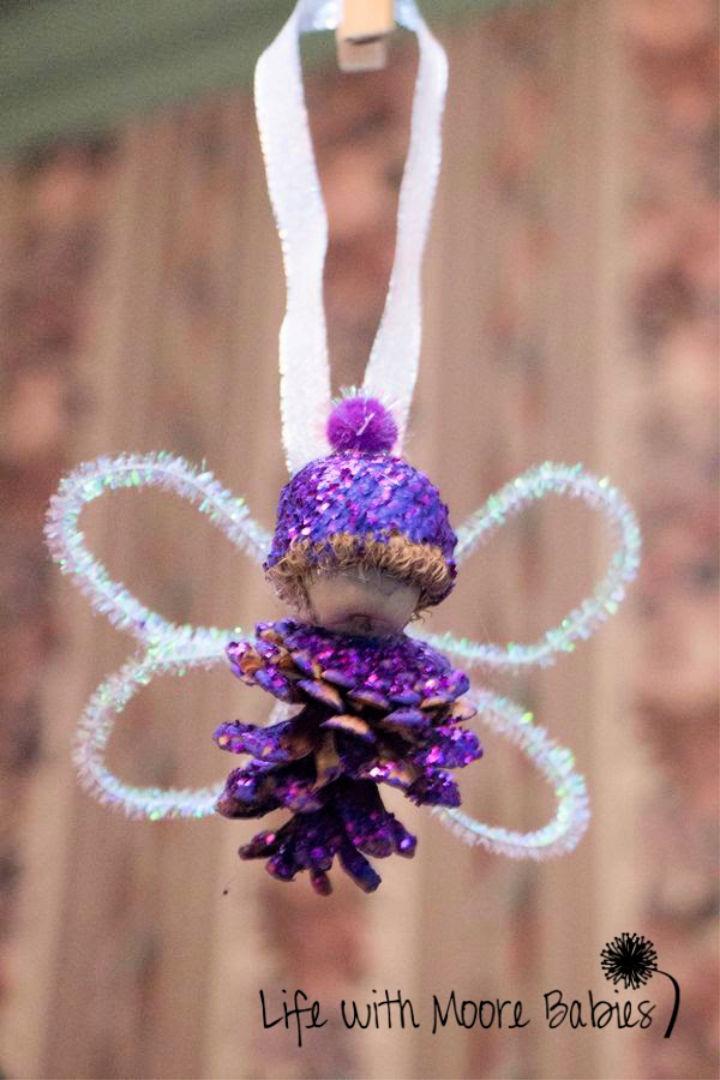 Beautiful DIY Winter Fairies from Pine Cones