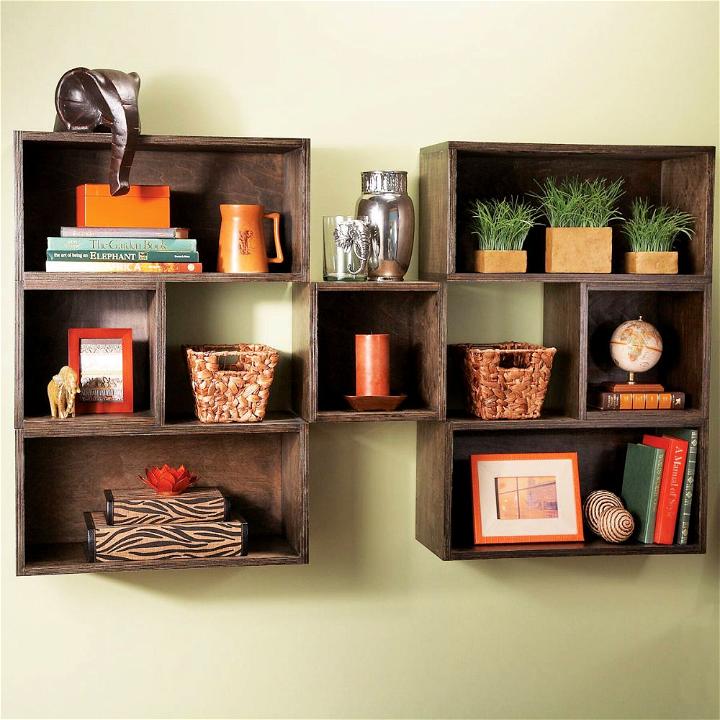 Creative Wooden Box Wall Shelves