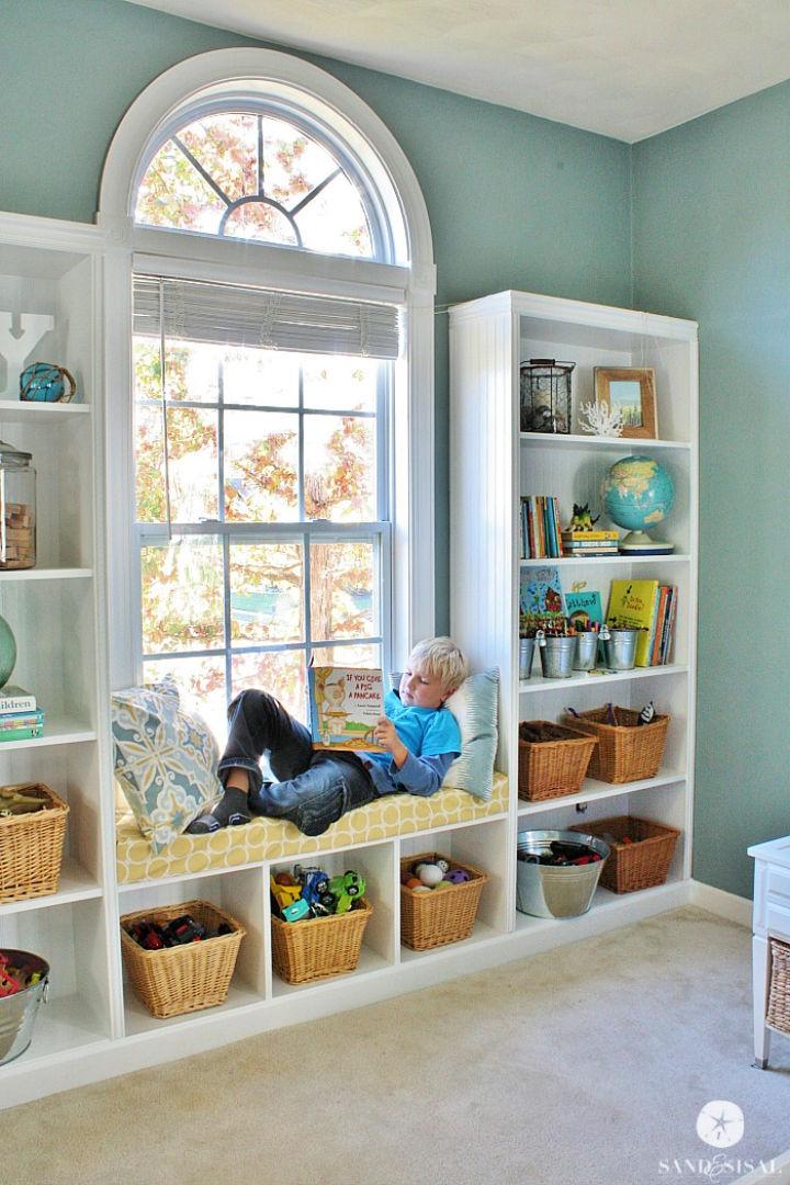 Built in Bookshelves Window Seat