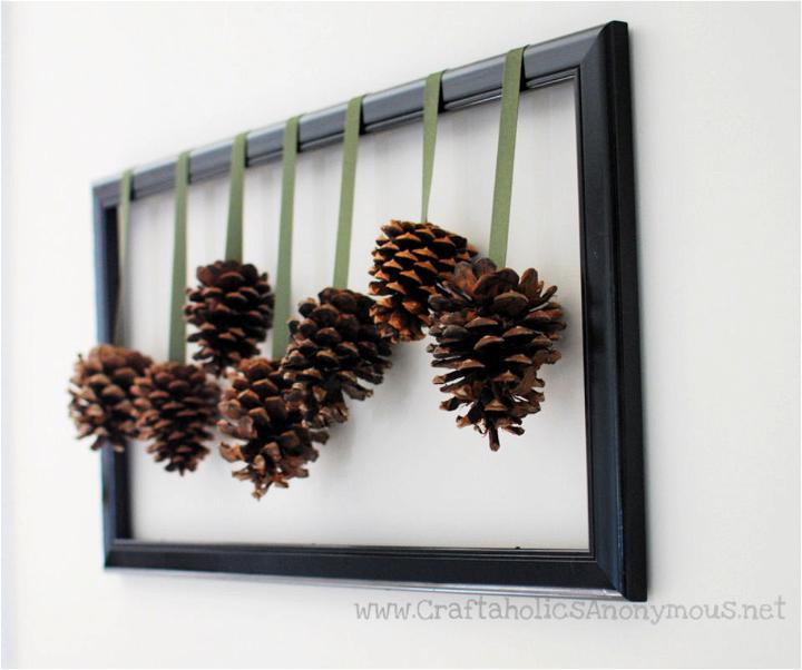 Easy Framed Pine Cones