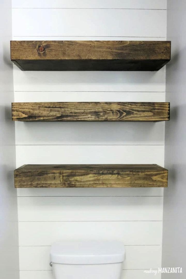 DIY Bathroom Floating Shelves for Extra Storage