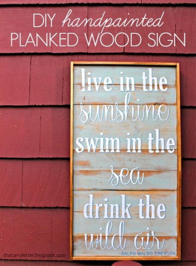 Handpainted Planked Wood Sign