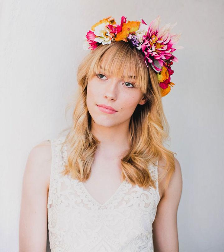 DIY Flower Crown With Just Flowers