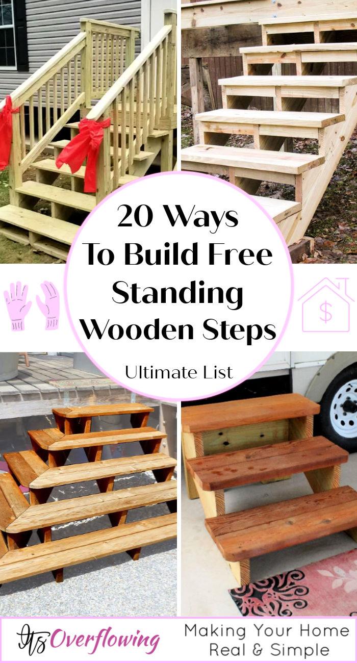 How to build free standing wooden steps