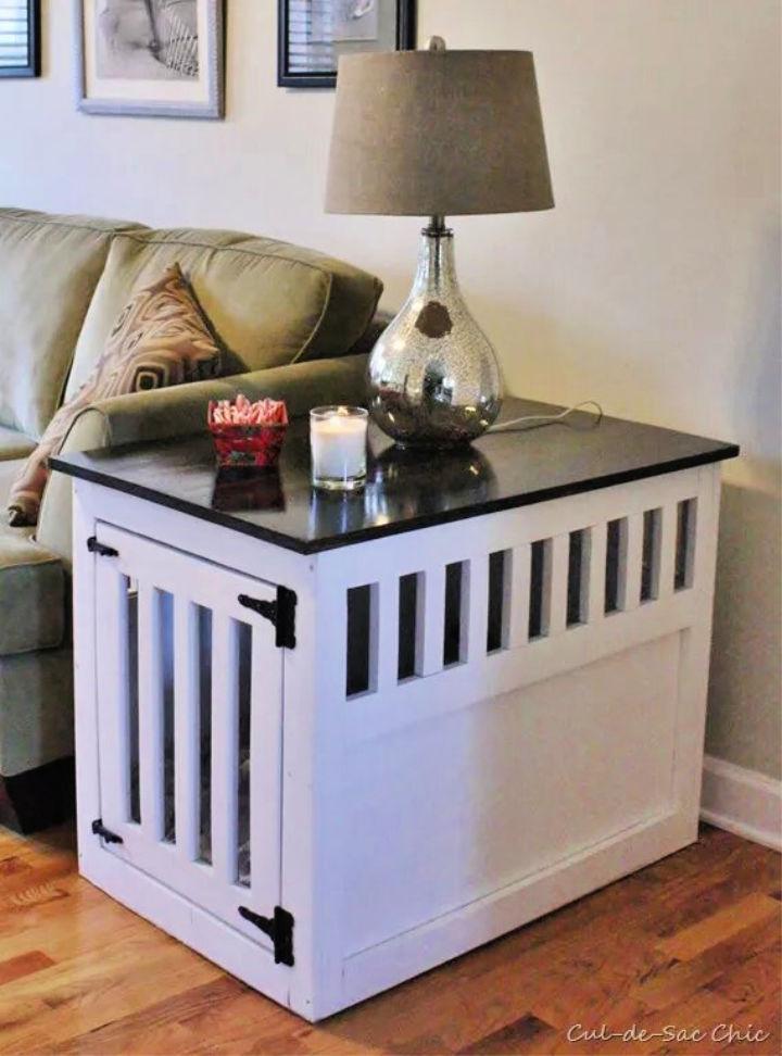 DIY Indoor Dog End Table Kennel 