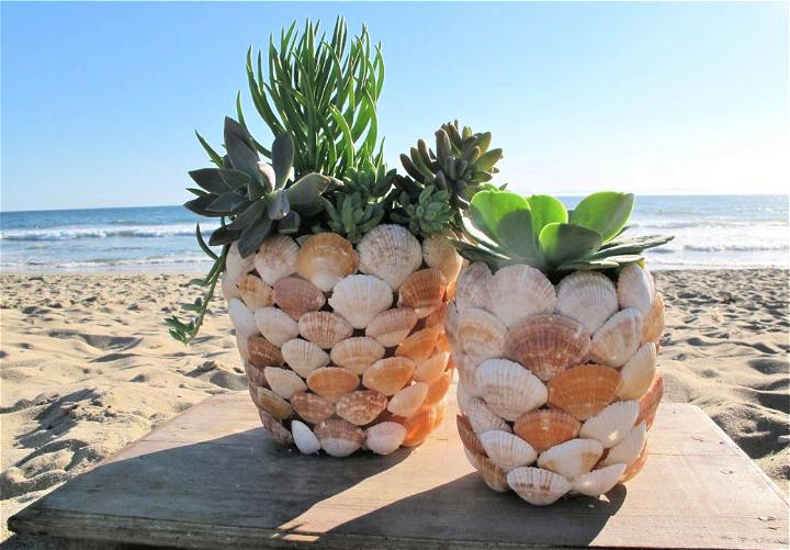 Making A Beachy Shell Planter