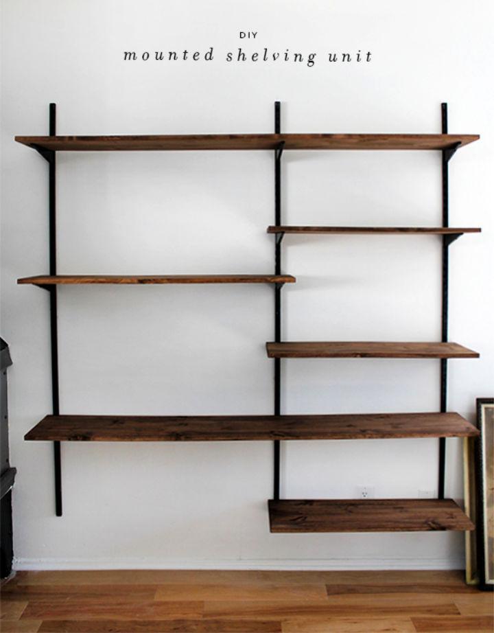 Handmade Wall-Mounted Shelving Unit