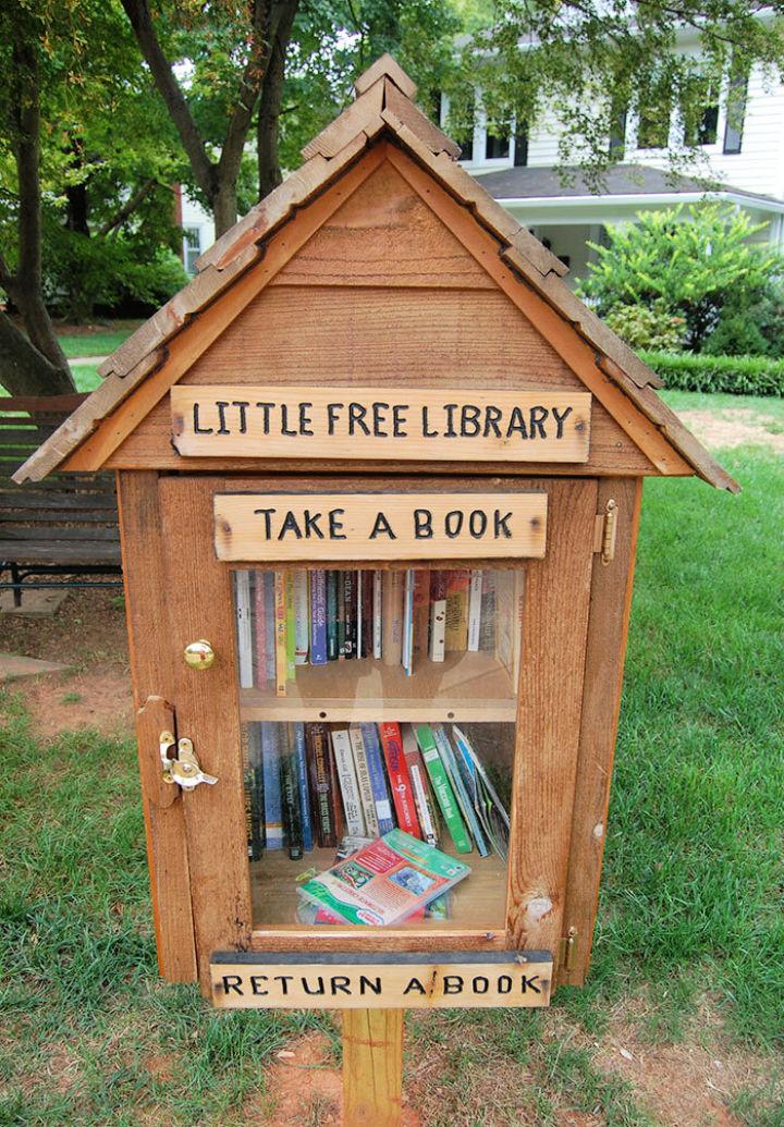 Homemade Neighborhood Lending Free Library