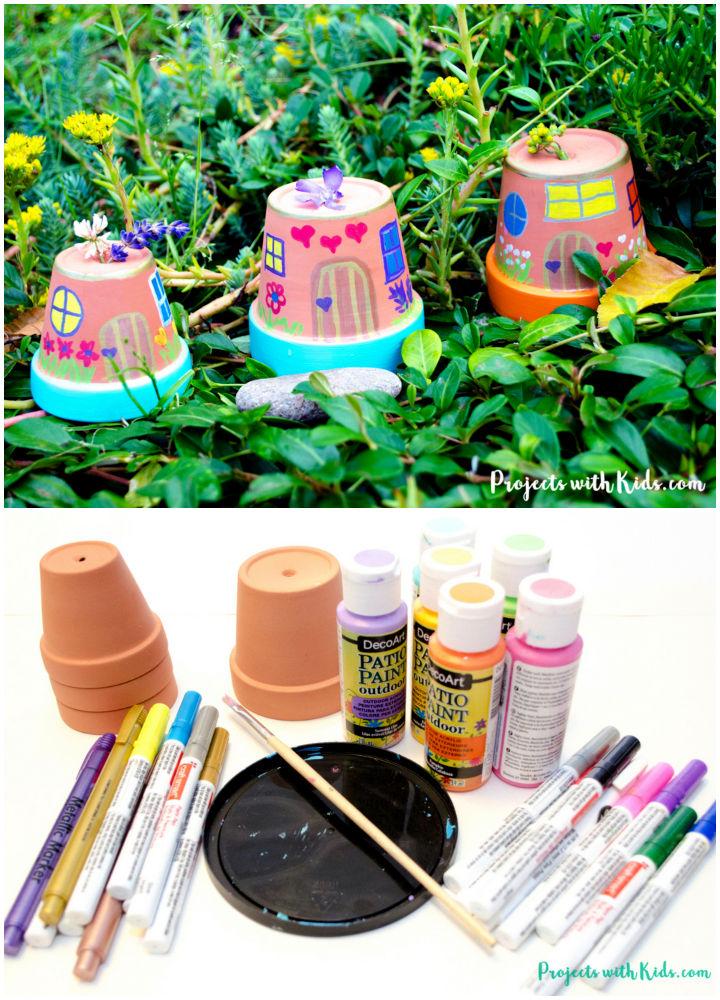 Painted Fairy Houses for The Garden