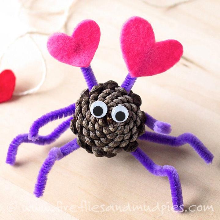 Making a Pine Cone Love Bug