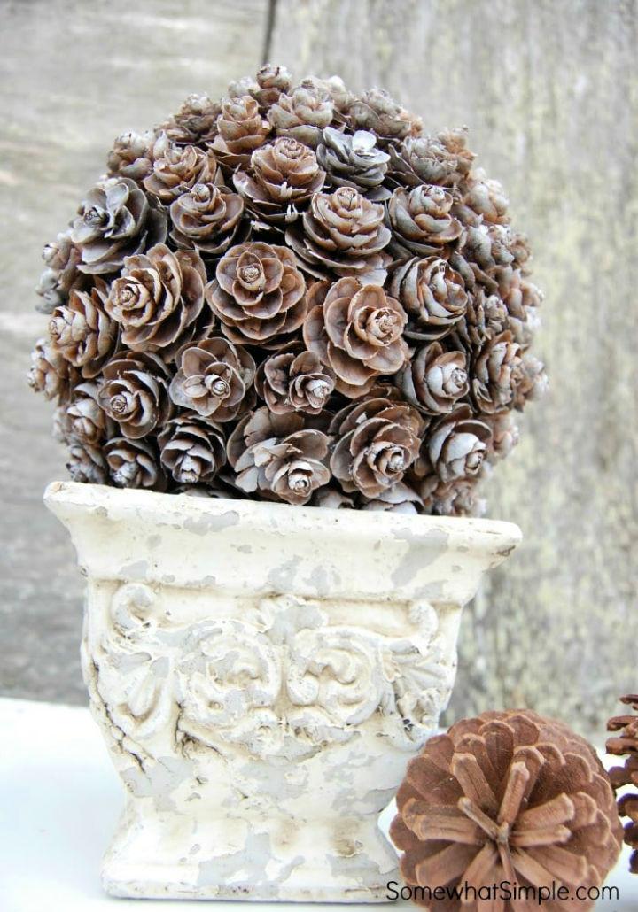 Pinecone Topiary Craft for Adults