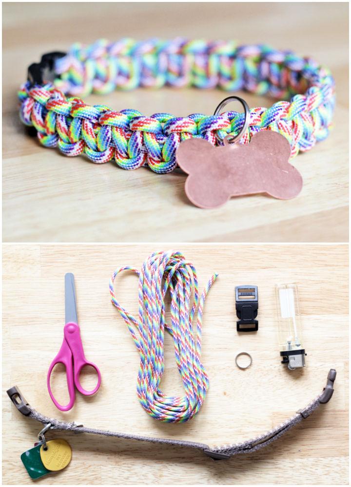 DIY Rainbow Paracord Dog Collar