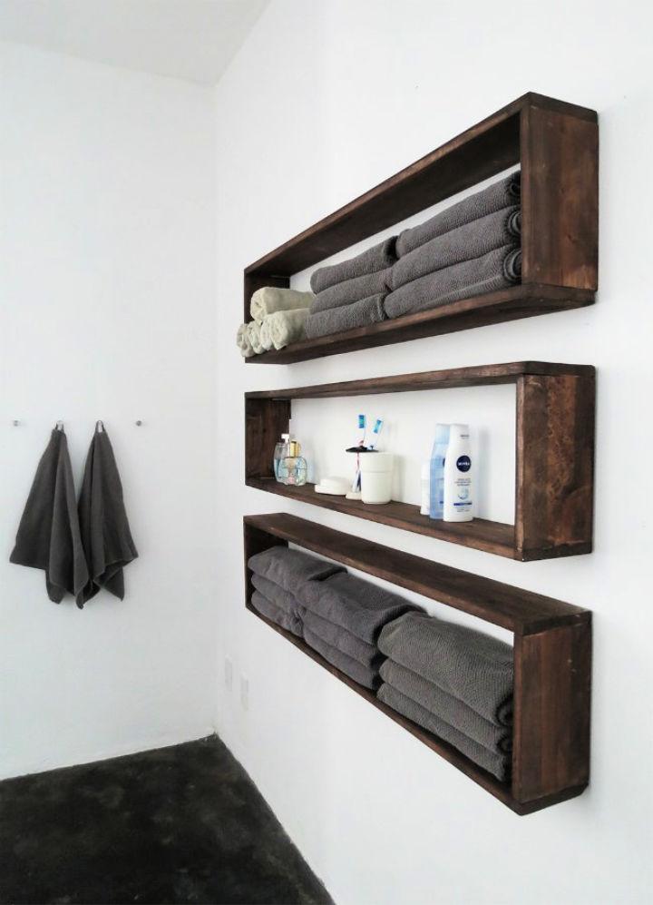 DIY Wall Shelves for Bathroom Storage