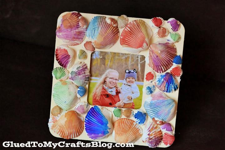 Watercolor Seashell Frame Kids Craft
