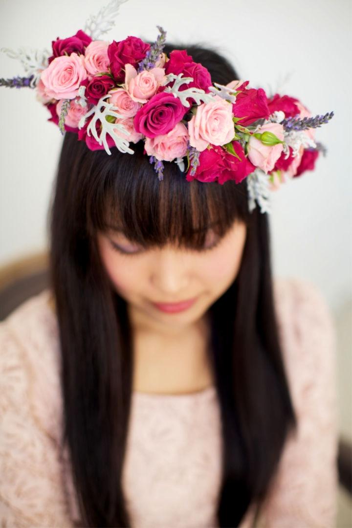 Wild Roses and Lavender Floral Crown