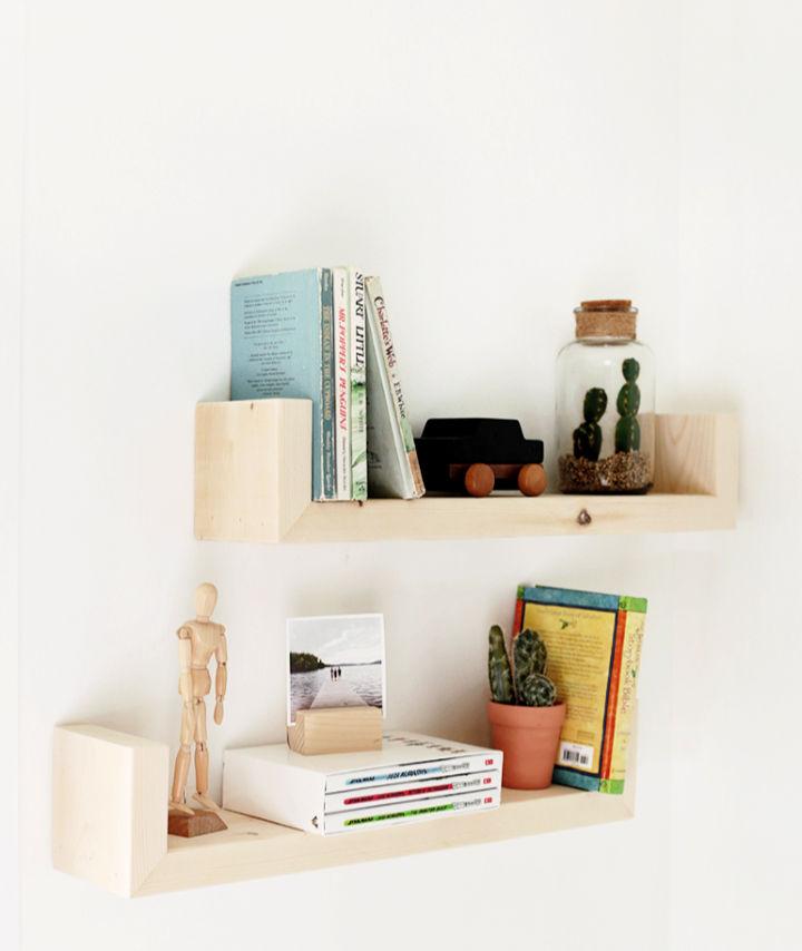 Simple Homemade Wood Wall Shelves