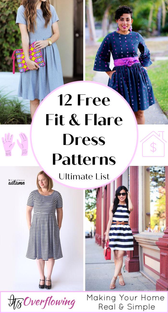 12 Free Fit and Flare Dress Patterns