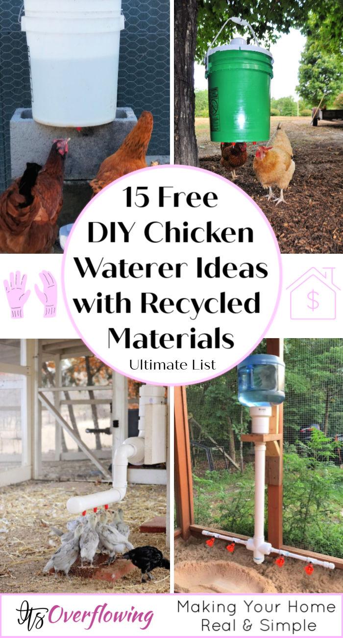 15 Hoemmade DIY Chicken Waterer Ideas Out Of Recycled Materials