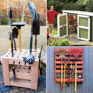 17 DIY Garden Tool Storage Ideas and garden tool organizer