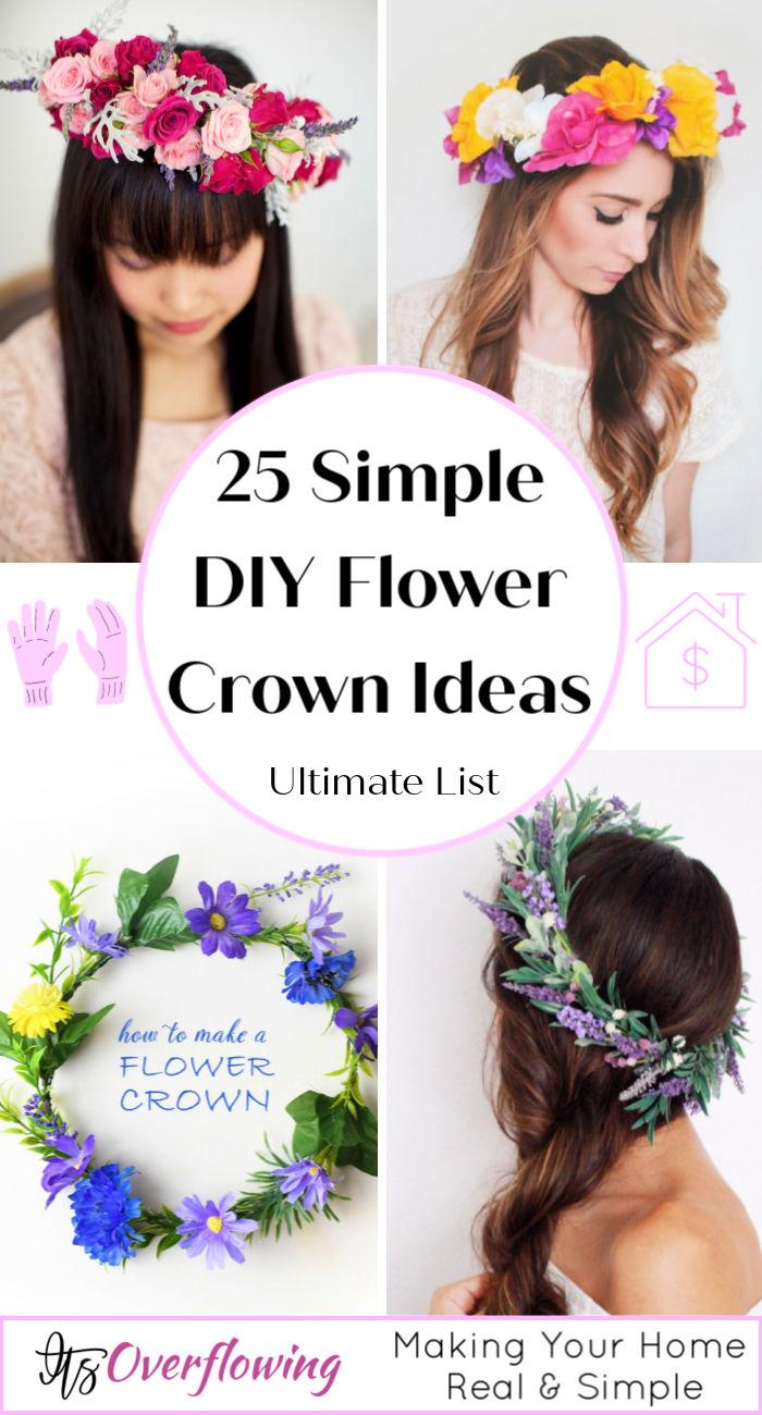 25 Simple DIY Flower Crown Ideas For a Queen Look
