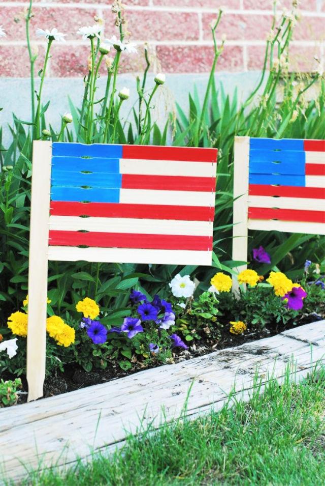 4th Of July Paint Stick Garden Flags