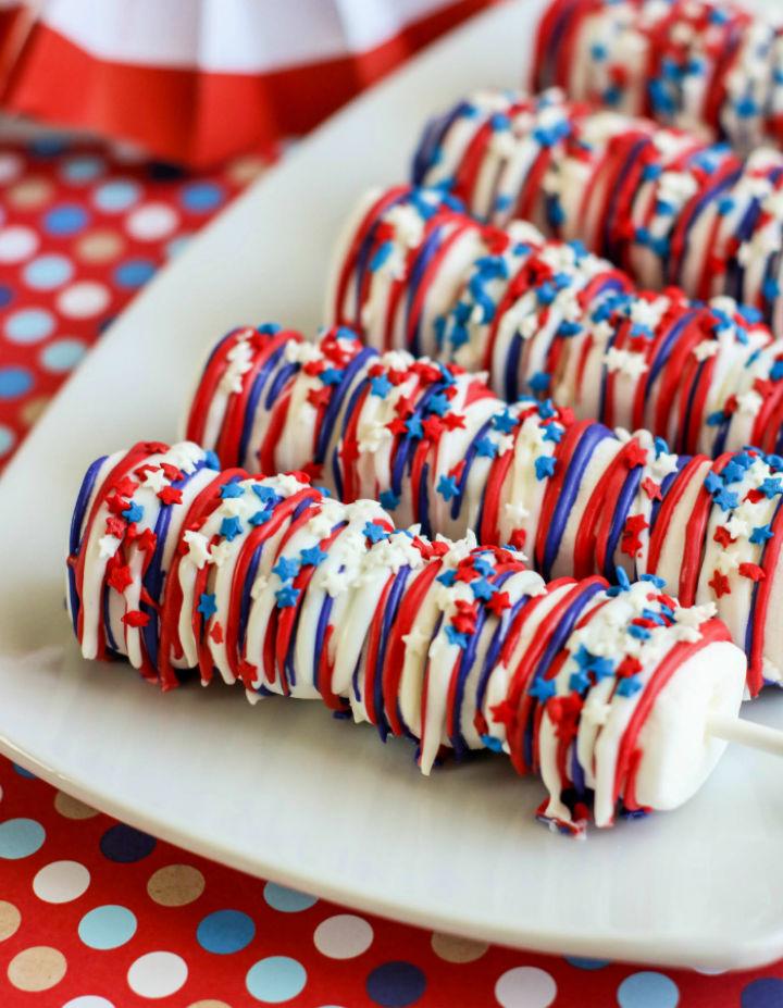 4th Of July Patriotic Marshmallow Pops