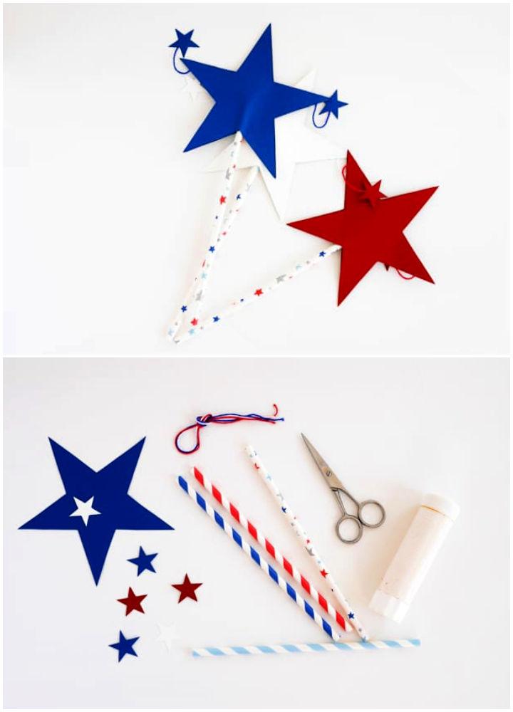 4th Of July Patriotic Star Wands