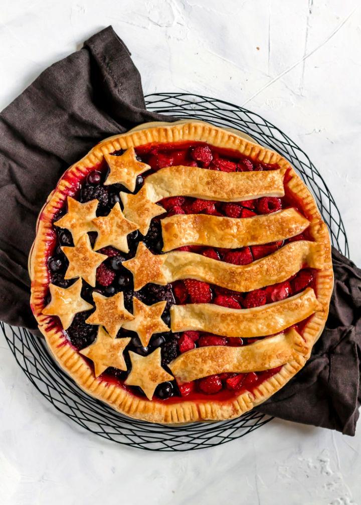 Fresh American Mixed Berry Pie for The 4th of July