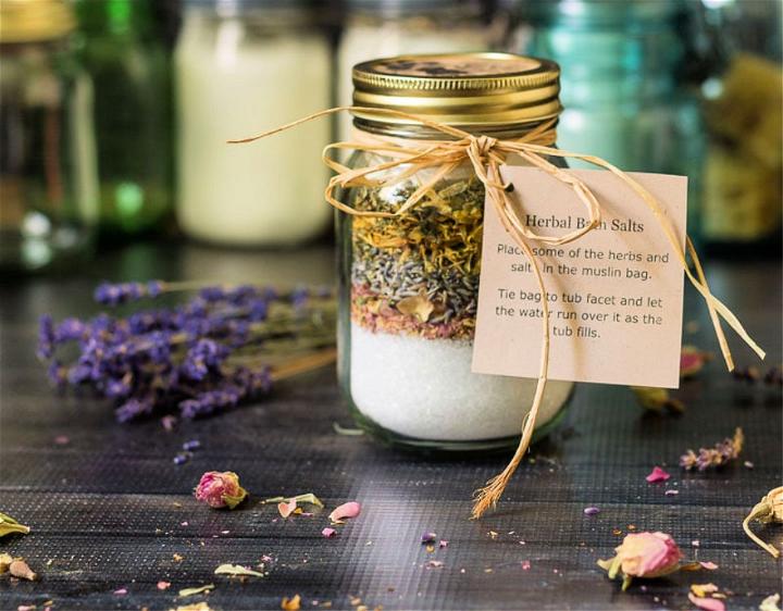 Bath Salts with Herbs and Essential Oils