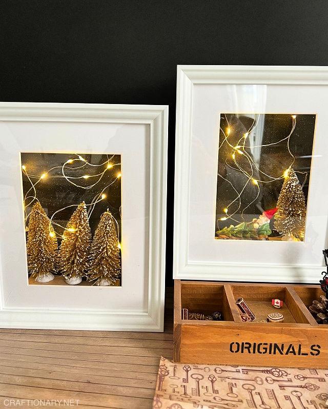 Black and Gold Wall Decor in Shadow Box