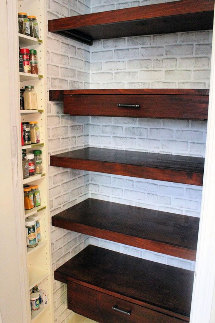 Built-in Pantry Shelves With Drawers