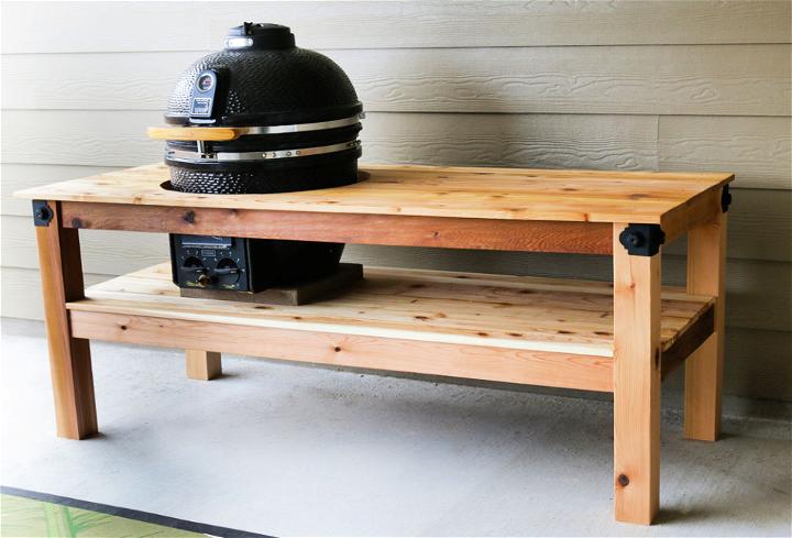 DIY Cedar Kamado Grill Table