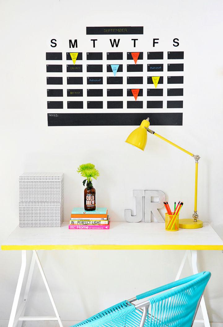 Chalkboard Tape Wall Calendar