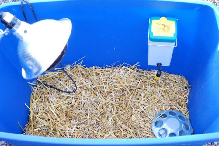 Chick Brooder Made out Of a Plastic Tote