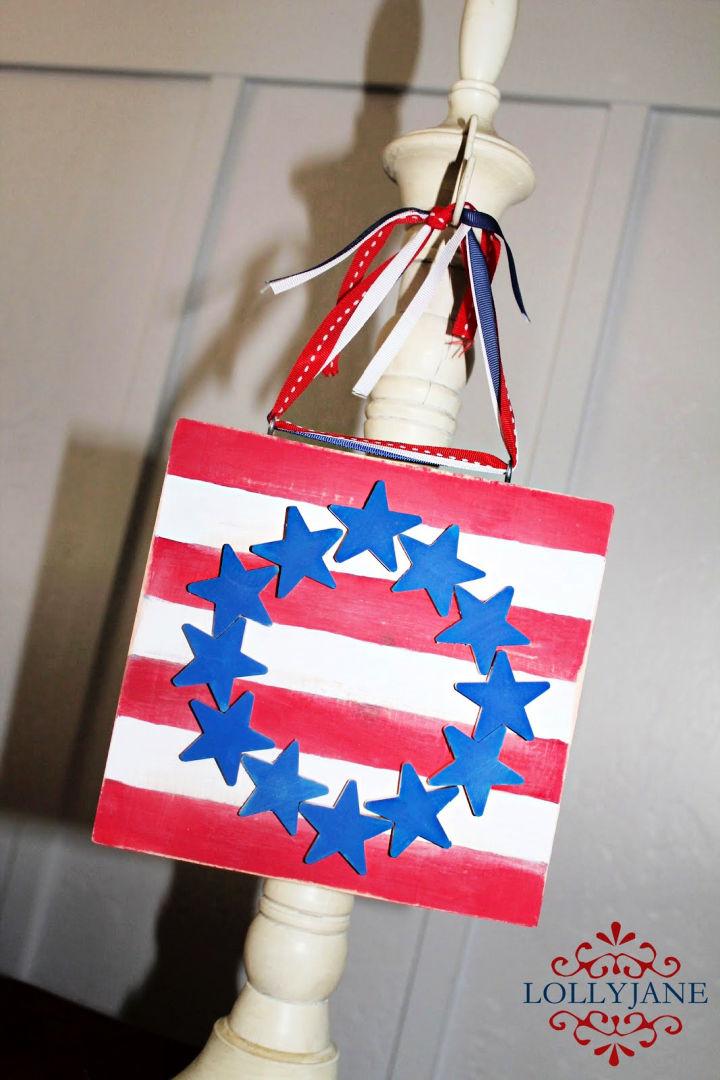 DIY 4th of July Stars and Stripes Plaque
